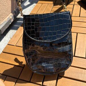 Vintage Black Leather Bag